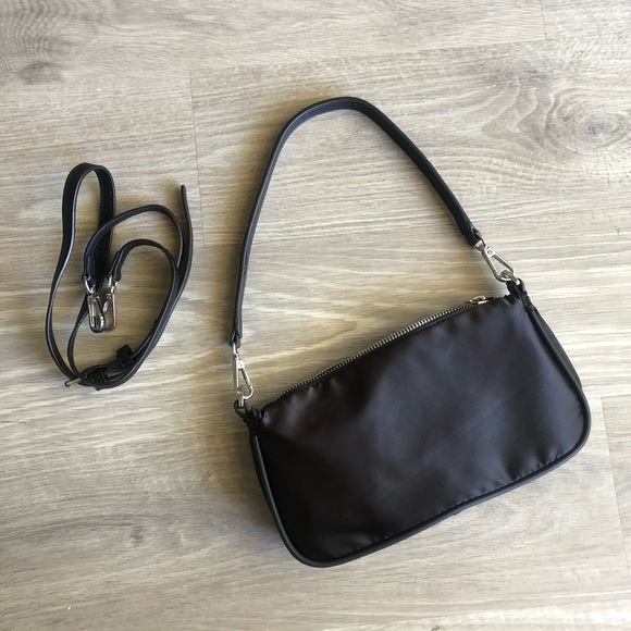 Zara Handbags - NWOT ! ZARA BLACK SATIN SHOULDER BAG